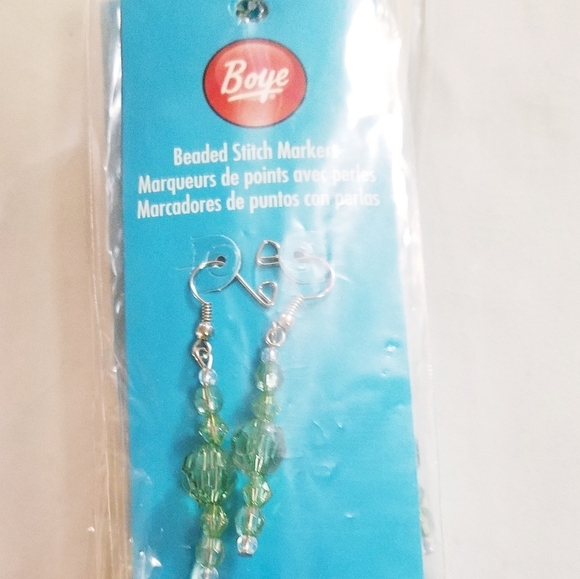 Boye Beaded Stitch Markers Green Package of 4 Lot of 4 New - Picture 2 of 8